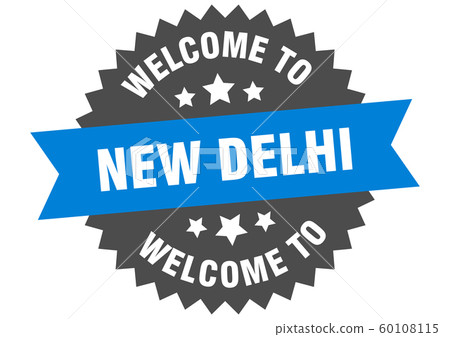 New Delhi sign. welcome to New Delhi blue sticker New Delhi sign. welcome to New Delhi blue sticker 60108115