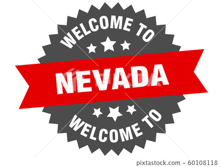 Nevada sign. welcome to Nevada red sticker Nevada sign. welcome to Nevada red sticker 60108118
