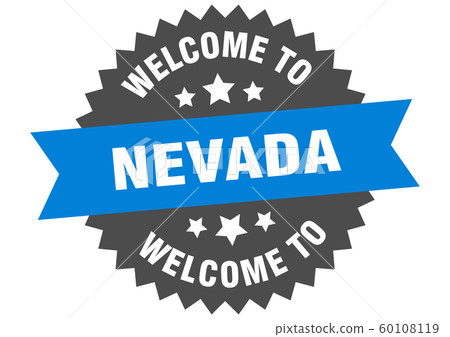 Nevada sign. welcome to Nevada blue sticker Nevada sign. welcome to Nevada blue sticker 60108119