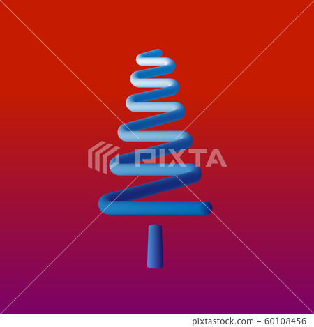 Minimal of blue Christmas tree on red background. Minimal of blue Christmas tree on red background. 60108456