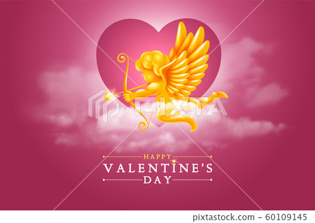 Valentines Day Greeting Card With Cupid In The Valentines Day Greeting Card With Cupid In The 60109145