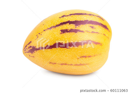 Fresh Pepino fruit isolated on white background. Fresh Pepino fruit isolated on white background. 60111063