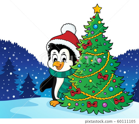 Penguin with Christmas tree image 2 60111105