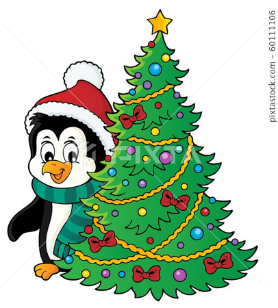 Penguin with Christmas tree image 1 60111106
