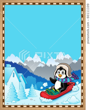 Penguin on bobsleigh theme parchment 1 Penguin on bobsleigh theme parchment 1 60111109
