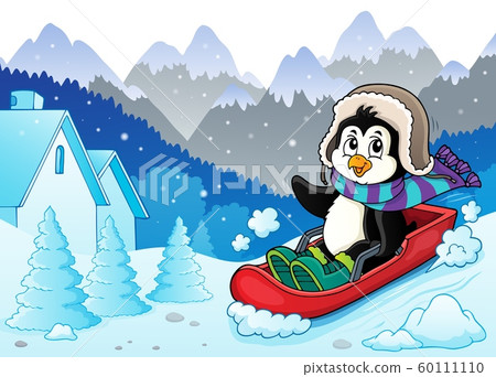 Penguin on bobsleigh theme image 3 Penguin on bobsleigh theme image 3 60111110