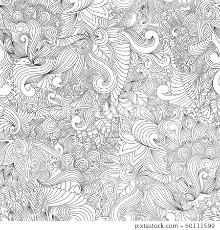 Vector Seamless Doodle Pattern 60111599