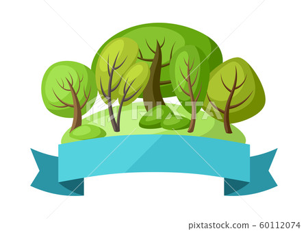 Spring or summer background with stylized trees. Spring or summer background with stylized trees. 60112074