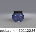 skin care product with blue glass cosmetic jar 60112286
