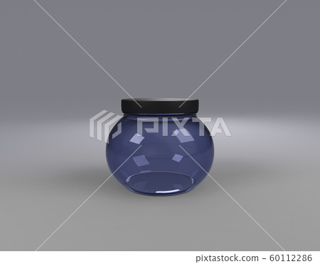 skin care product with blue glass cosmetic jar 60112286