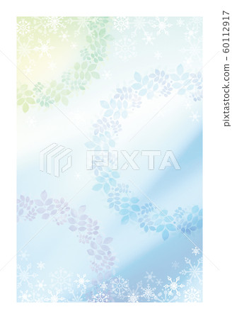 Visit in the winter _ Wreath and snow [white frame] 60112917