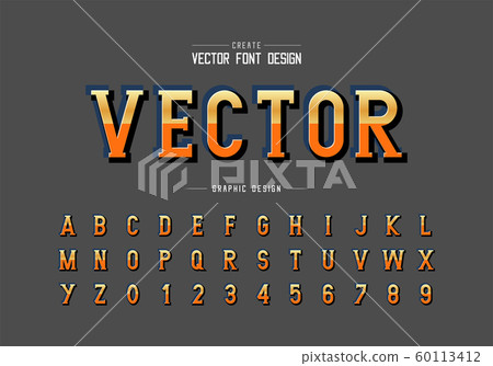 Gradient font and reflective alphabet vector, Writing style typeface letter and number design, Graphic text on background Gradient font and reflective alphabet vector, Writing style typeface letter and number design, Graphic text on background 60113412