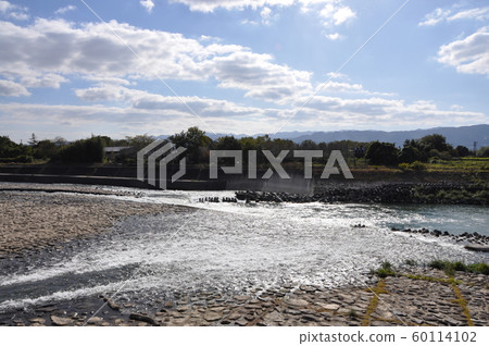 Japan's only cobblestone dam, Yamada dam (Asakura City, Fukuoka Prefecture) 60114102