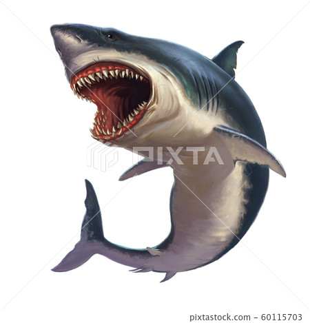 Great White Shark Body realistic isolated. 60115703