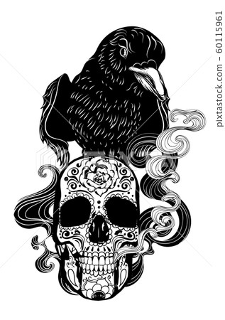 Sugar skull in monochrome Sugar skull in monochrome 60115961