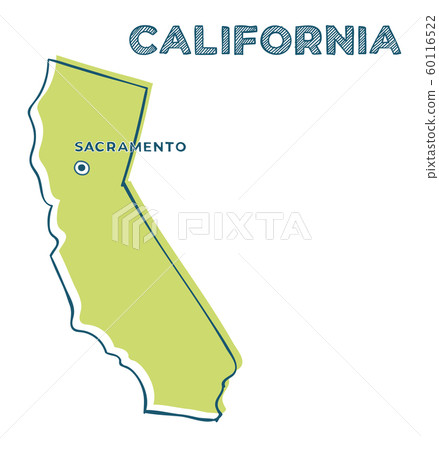 Doodle map of California state of USA. Doodle map of California state of USA. 60116522