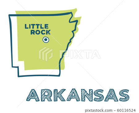 Doodle map of Arkansas state of USA. Doodle map of Arkansas state of USA. 60116524