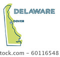 Doodle vector map of Delaware state of USA 60116548