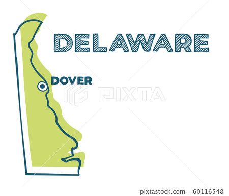 Doodle vector map of Delaware state of USA 60116548
