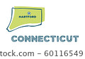 Doodle vector map of Connecticut state of USA. 60116549