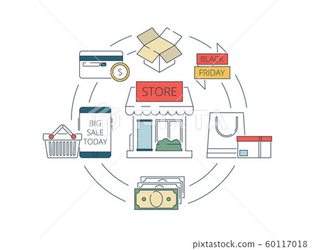 Online store. Secure payment at web shopping by at smartphone app pc buying technology vector e commerce concept 60117018