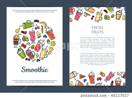 Vector doodle smoothie card or flyer template illustration Vector doodle smoothie card or flyer template illustration 60117027