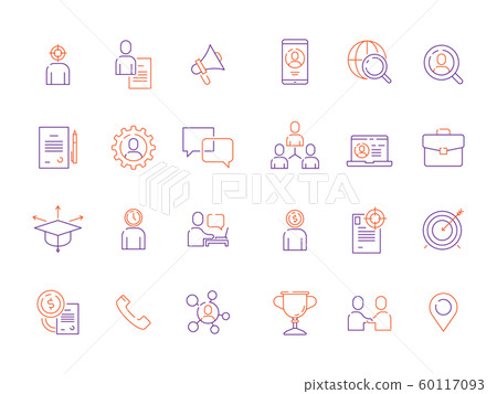 Head hunting symbols. Staff employment business super workers top managers workforce development vector icon 60117093