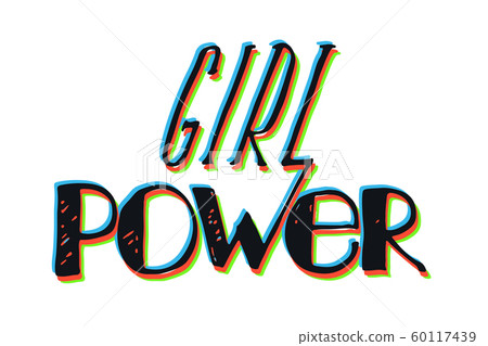 Girl power, feminism quotes. Doodle vector 60117439