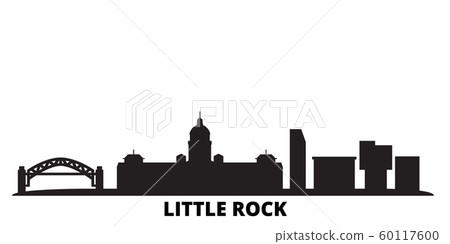 United States, Little Rock city skyline isolated vector illustration. United States, Little Rock travel black cityscape United States, Little Rock city skyline isolated vector illustration. United States, Little Rock travel black cityscape 60117600