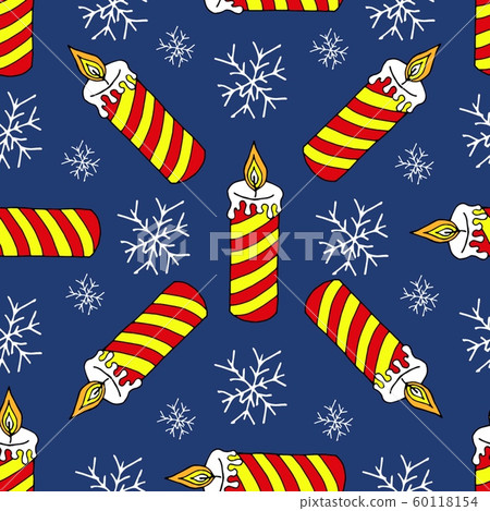 Seamless christmas pattern of christmas trees, stars and snowflakes. Seamless christmas pattern 60118154
