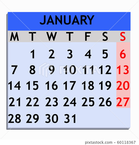 Calendar design month january 2019. Year 2019 calendar. 60118367