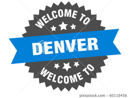 Denver sign. welcome to Denver blue sticker 60118456