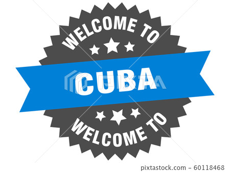 Cuba sign. welcome to Cuba blue sticker Cuba sign. welcome to Cuba blue sticker 60118468