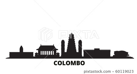 Sri Lanka Colombo City Skyline Isolated Vector Stock Illustration