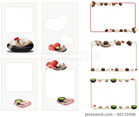 Valentine's day chocolate photo frame set illustration 60119306