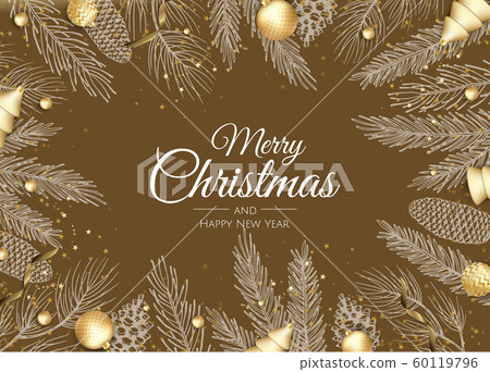 Merry Christmas background with christmas element. Vector illustration 60119796