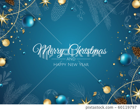 Merry Christmas background with christmas element. Vector illustration 60119797