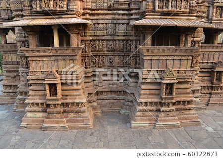 Khajuraho, India, World Heritage Khajuraho Temple, beautiful sculpture 60122671