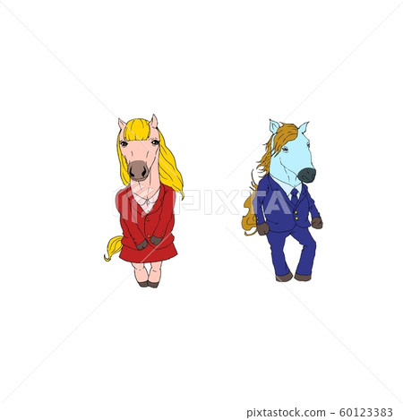 馬擬人男性女性 60123383
