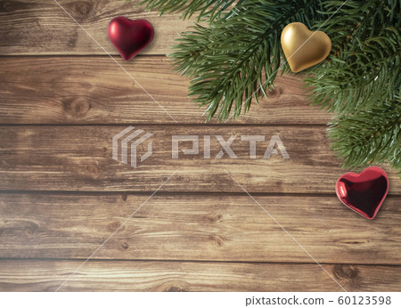 Christmas brown woodgrain frame (with ornament) 60123598