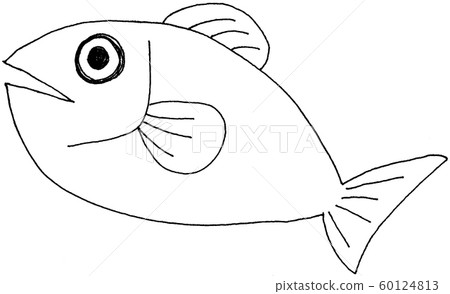 魚 手繪 模擬插圖 線條畫 插圖素材 圖庫
