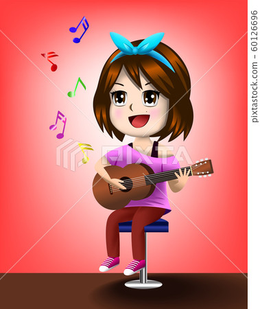 Vector Illustration Eps 10 Of Cute Girl Playing Stock Illustration 60126696 Pixta