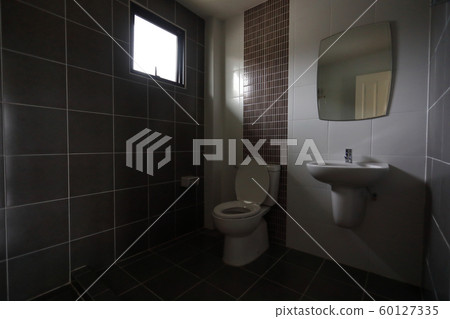 modern design of small bathroom with white avatory water closet modern design of small bathroom with white avatory water closet 60127335