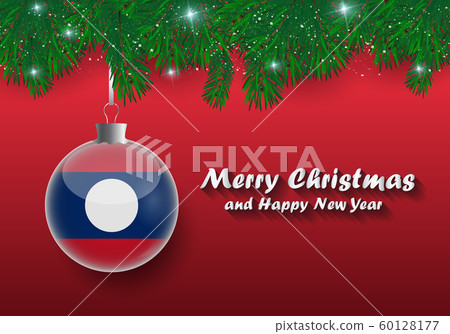 Vector border of Christmas tree branches and ball Vector border of Christmas tree branches and ball 60128177