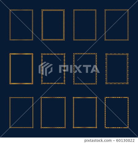 Set of Luxury golden frames and borders set. Set Set of Luxury golden frames and borders set. Set 60130822