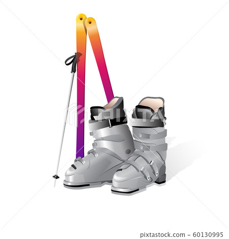 Mountain ski boot Vector isolated on white 60130995