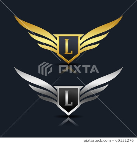 Wings Shield Letter I Logo Template 60131276