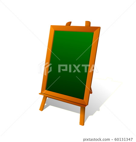 Little cartoon boy writes with chalk on a Little cartoon boy writes with chalk on a 60131347