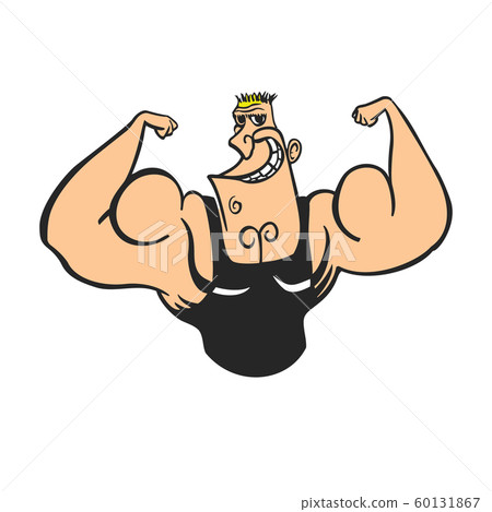 Cartoon Character Muscular Man Vector Stock Illustration 60131867 Pixta