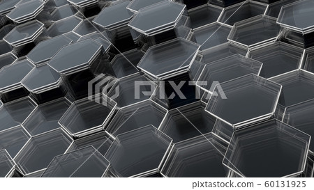 Abstract Glass Background of Hexagons. 3D illustration Abstract Glass Background of Hexagons. 3D illustration 60131925